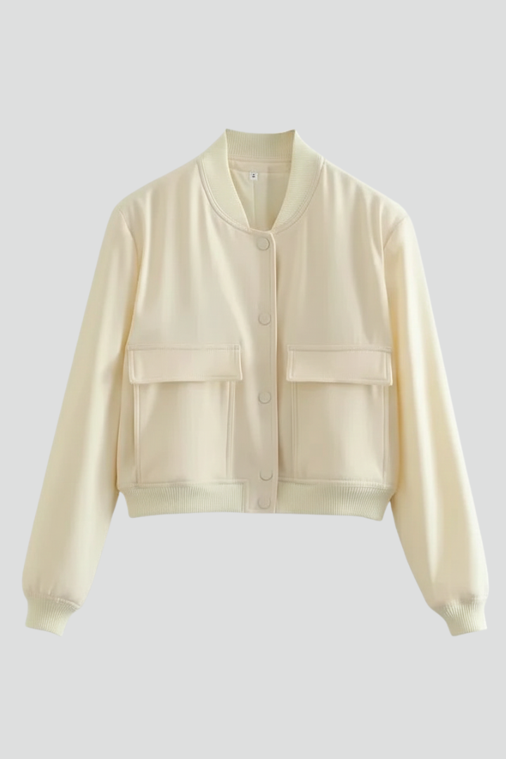Netta bomber jacket with baseball collar - front view