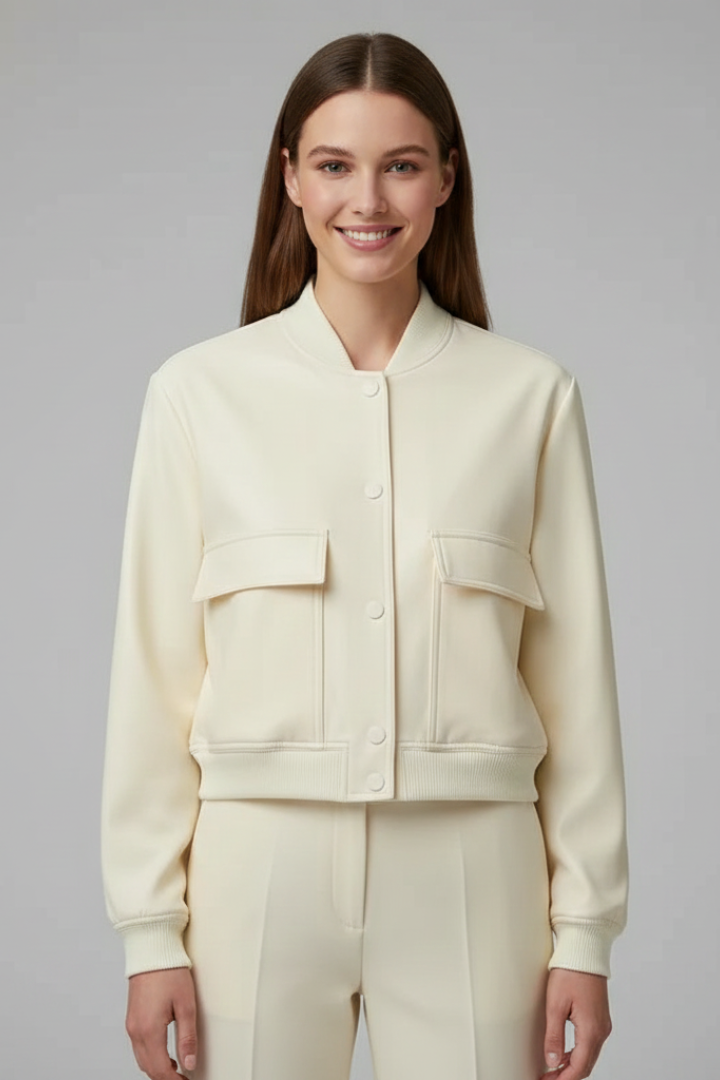 Netta bomber jacket with baseball collar - side view