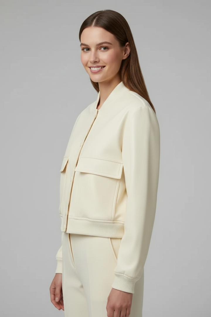 Netta bomber jacket with baseball collar - detail view