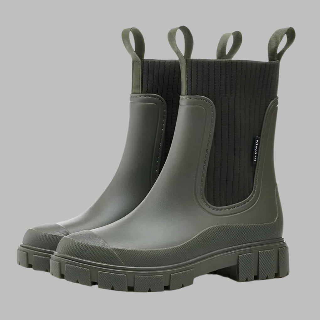 Nora water-resistant Chelsea boots - styled outfit