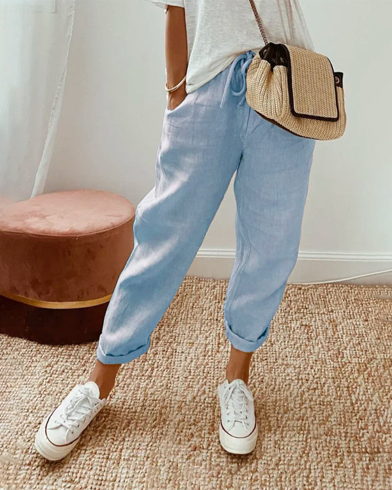 Nora wide leg drawstring trousers - back view