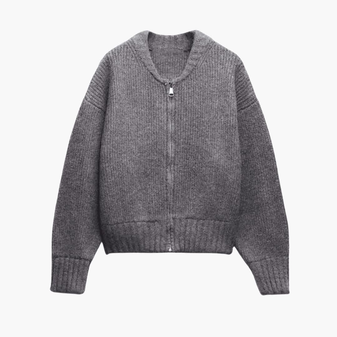 Norah cropped chunky knit cardigan - front view