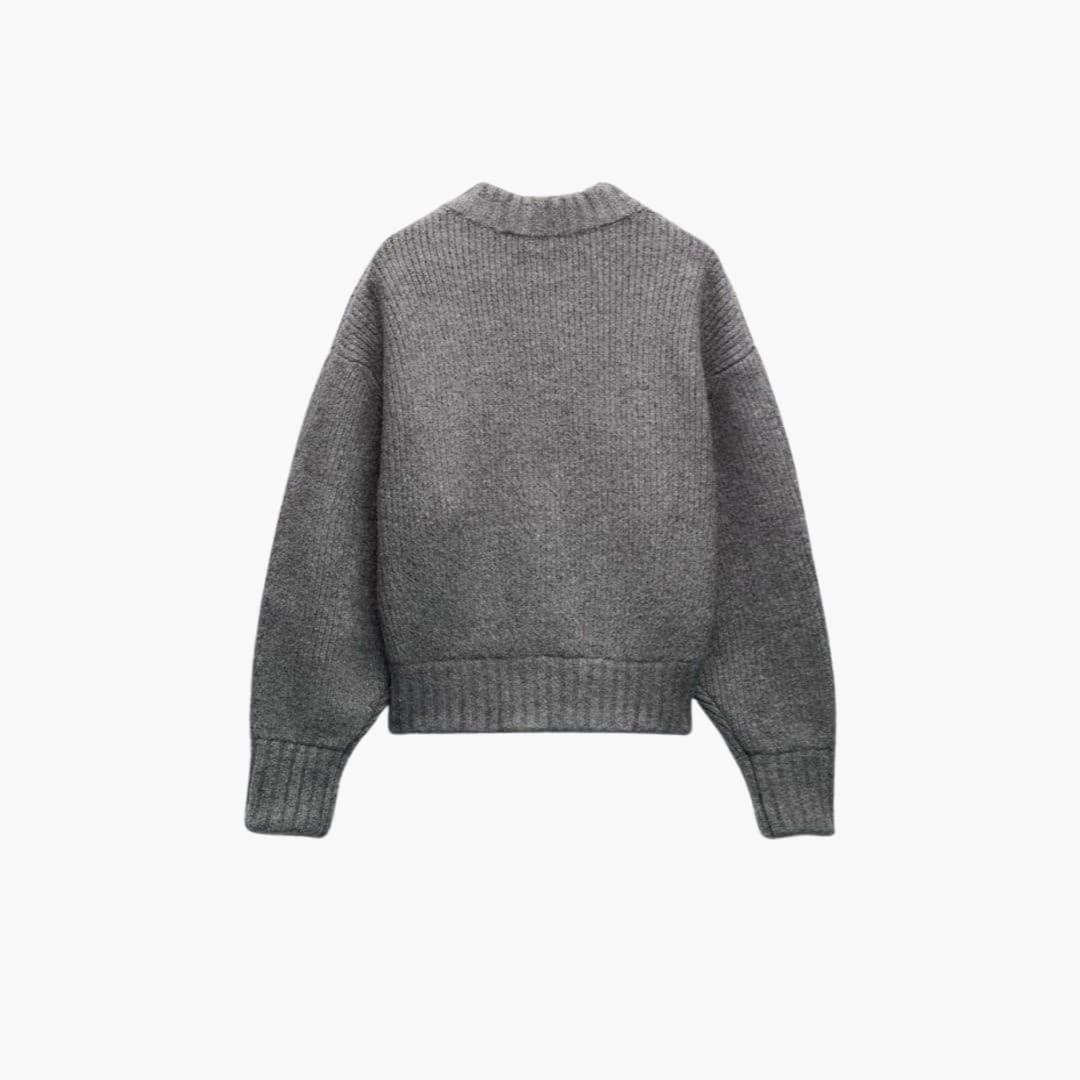 Norah cropped chunky knit cardigan - side view