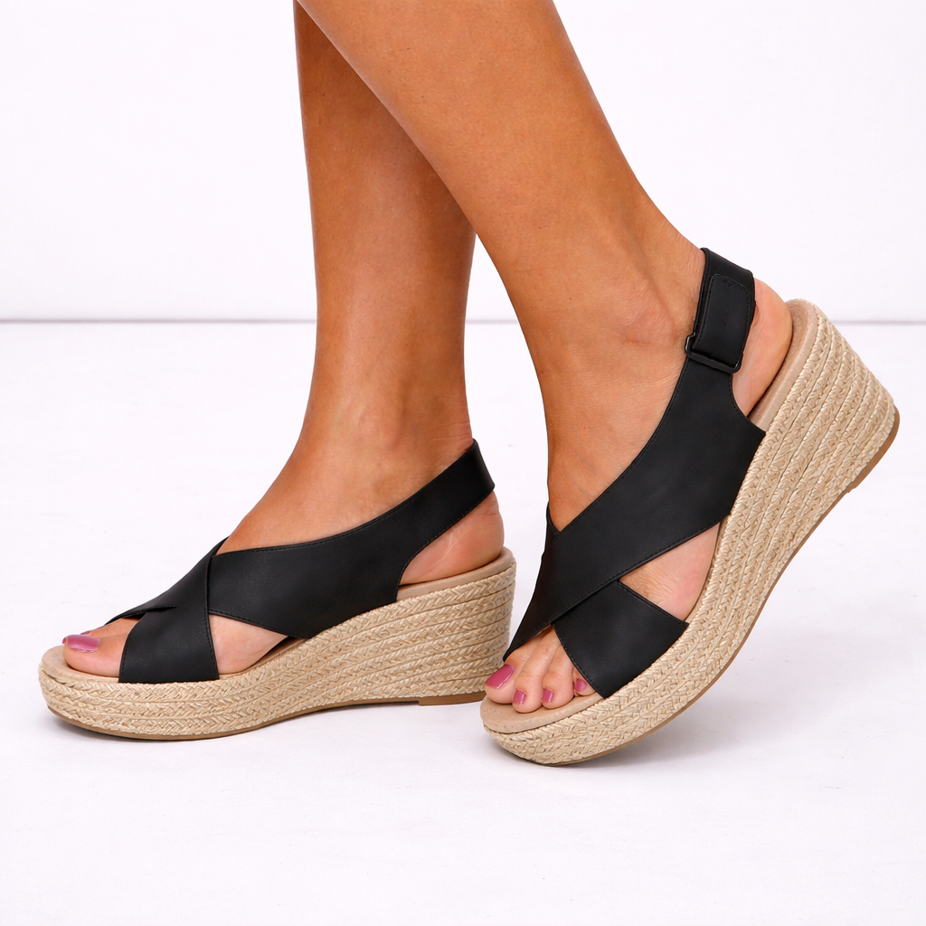 Norma orthopedic espadrille sandals - color Black side