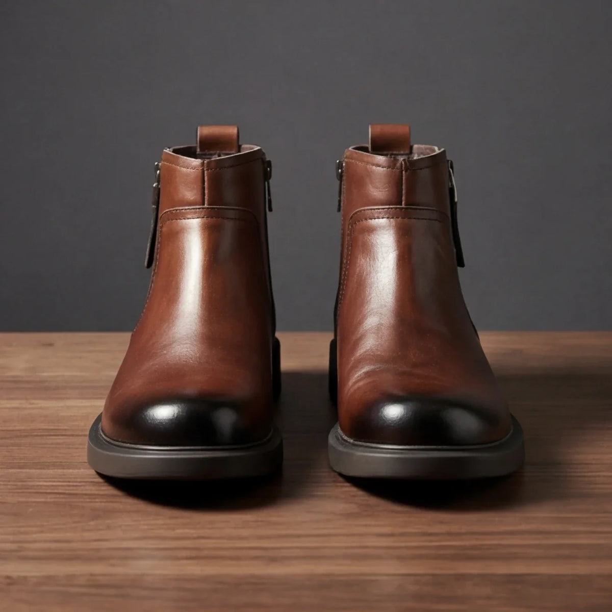 Oceane | Genuine Leather Side-Zip Boots