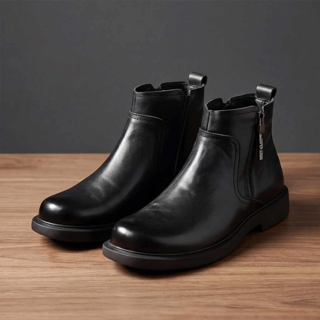 Oceane | Genuine Leather Side-Zip Boots