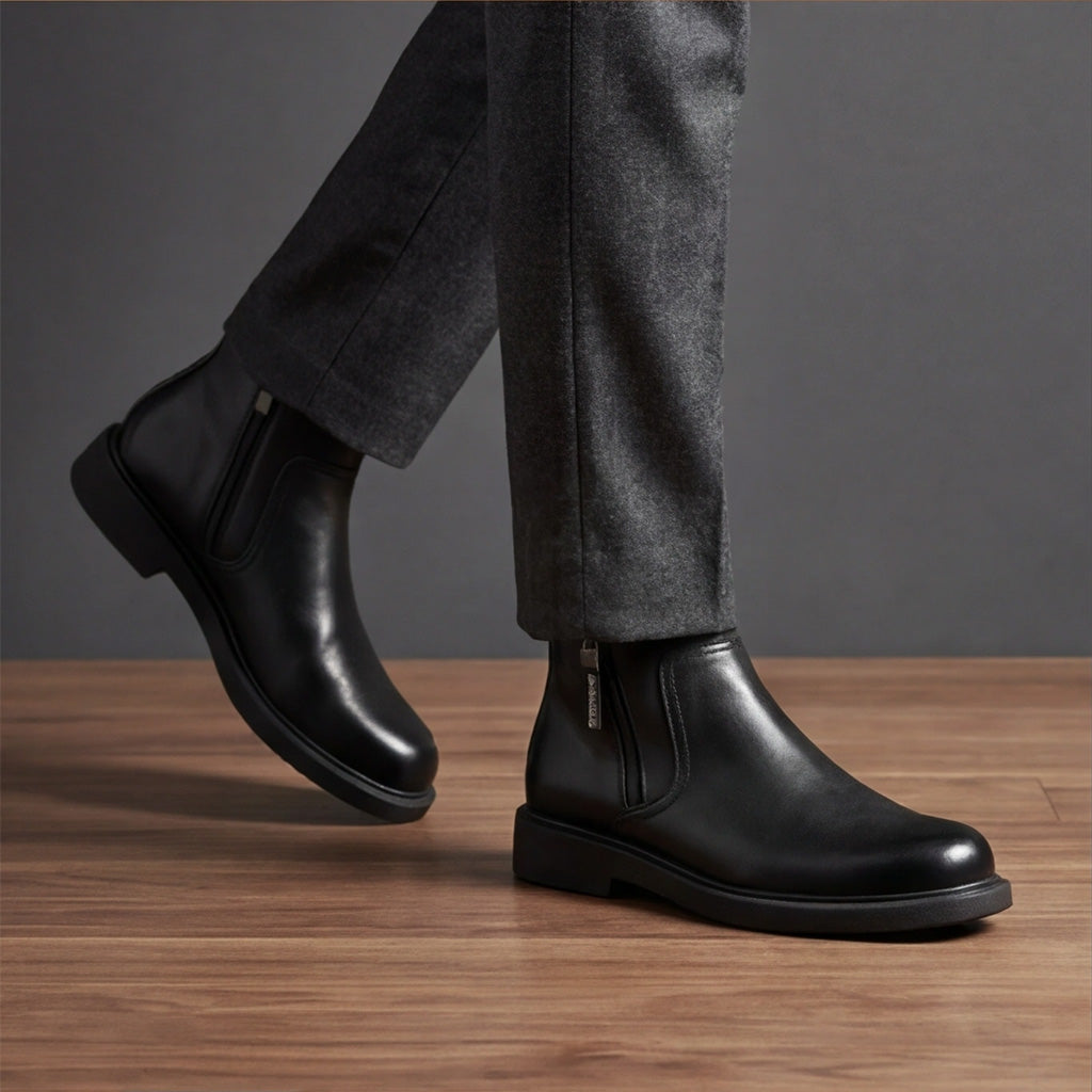 Oceane | Genuine Leather Side-Zip Boots