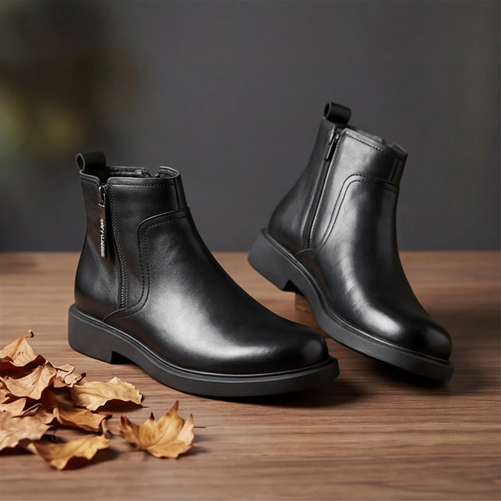 Oceane | Genuine Leather Side-Zip Boots