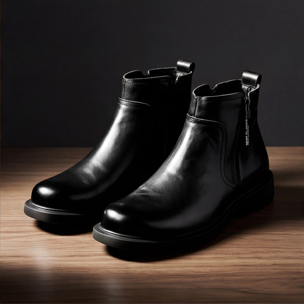 Oceane | Genuine Leather Side-Zip Boots