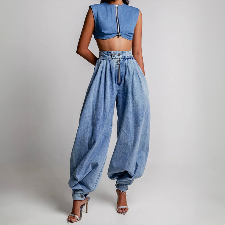 Odette | High-Waist Denim Balloon Jeans