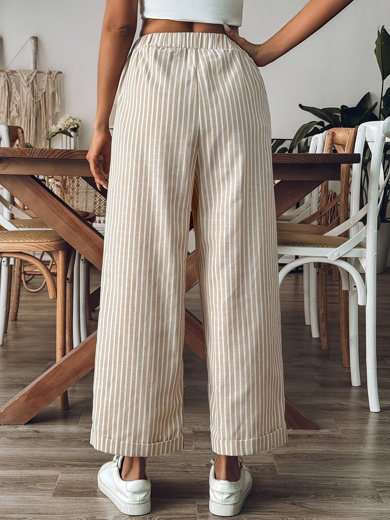 Odette striped wide leg trousers - side view