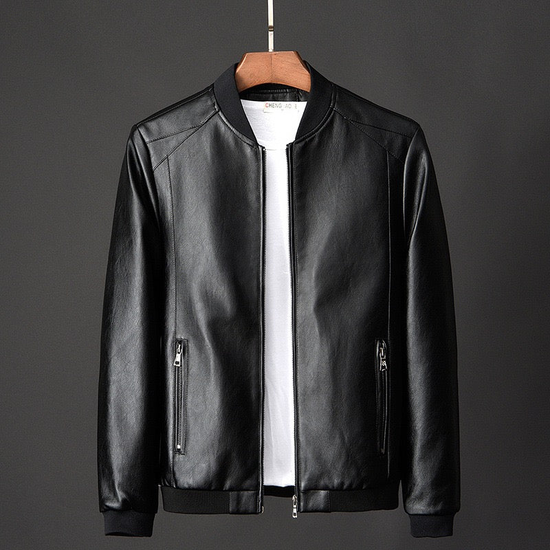 Oliver PU leather jacket - zipper detail