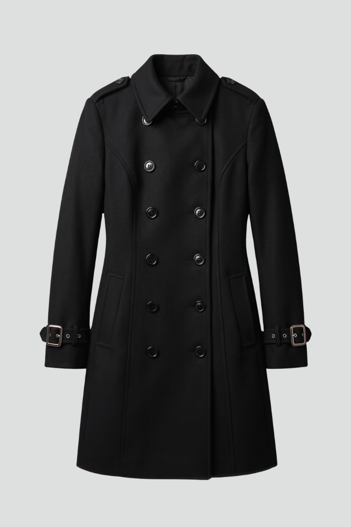 Ottavia coat with double-breasted buttons - front view