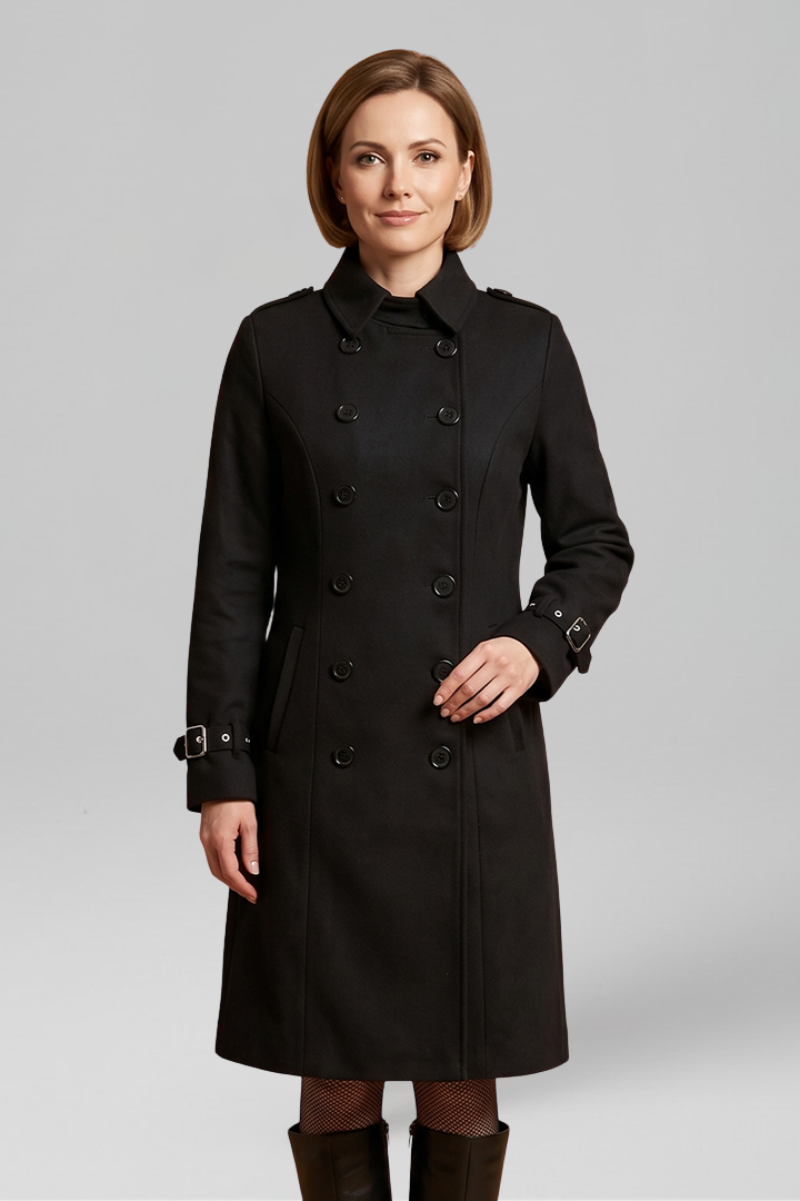 Ottavia coat with double-breasted buttons - side view