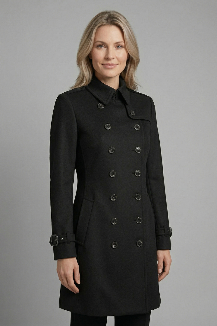 Ottavia coat with double-breasted buttons - detail view