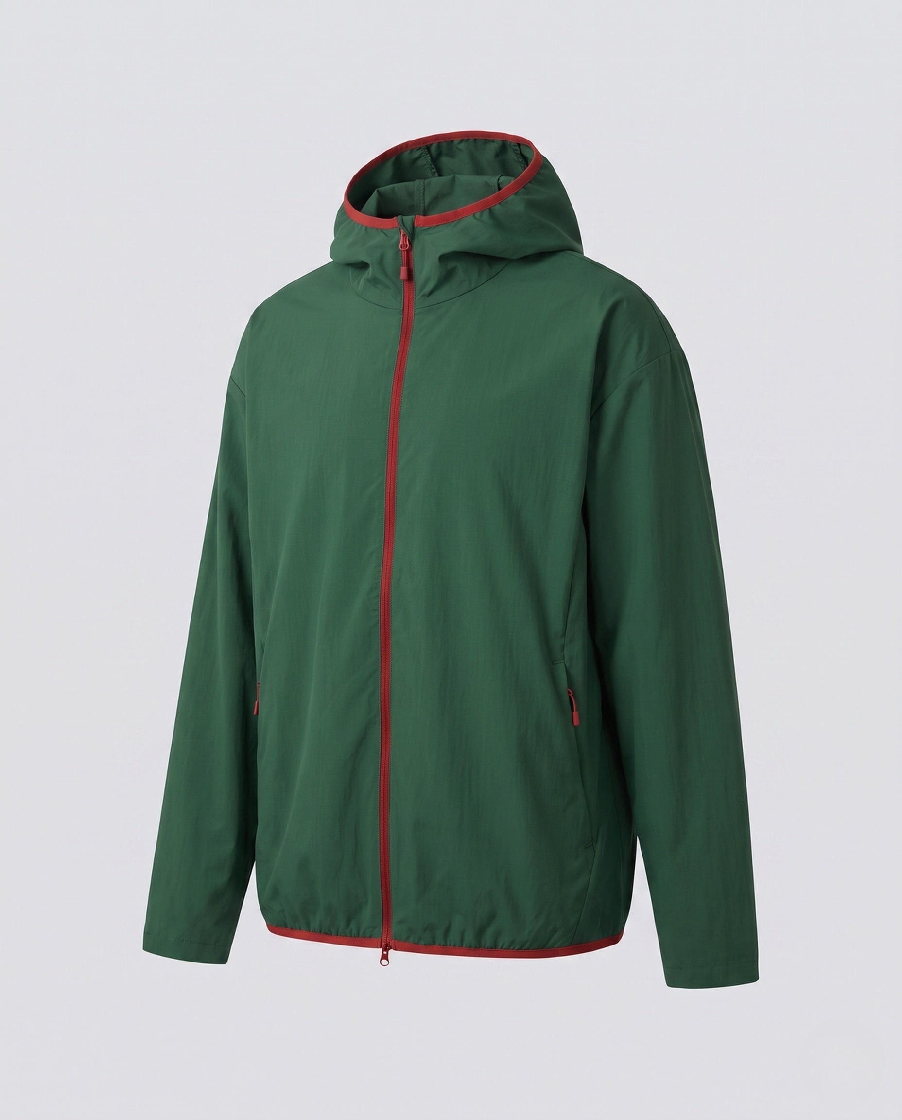 Owen packable hiking hooded jacket - color Pine Green
