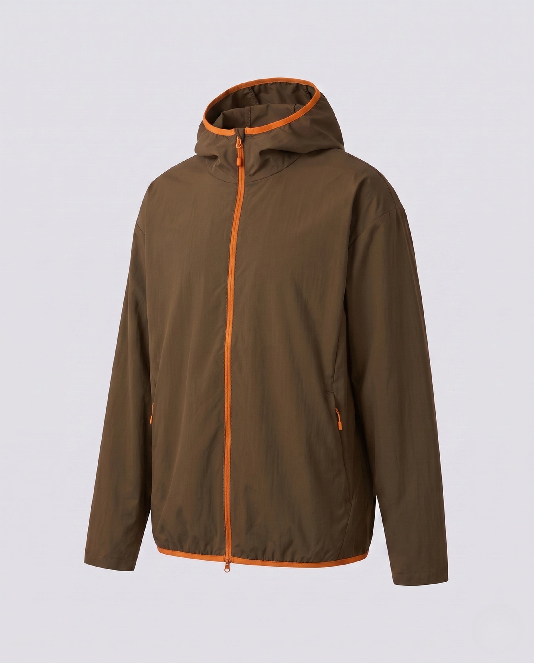 Owen packable hiking hooded jacket - color Brown