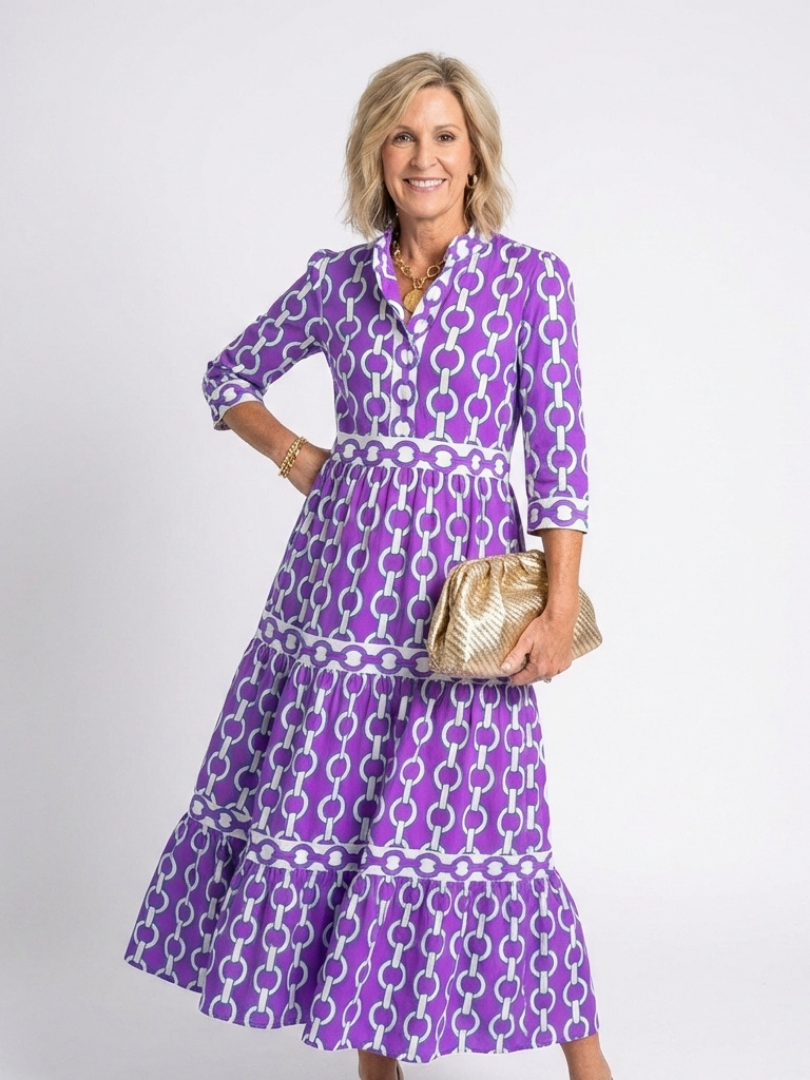 Paisley | Women's Chain Print Midi Dress