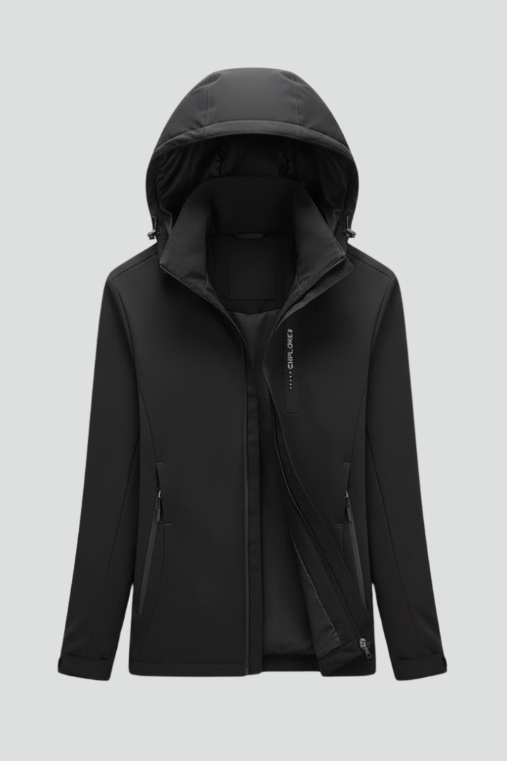 Palmira hooded jacket with zipper - front view