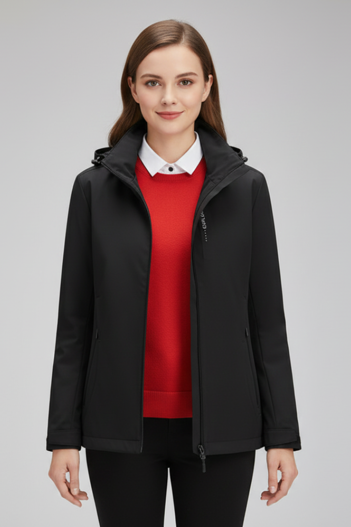 Palmira hooded jacket with zipper - side view