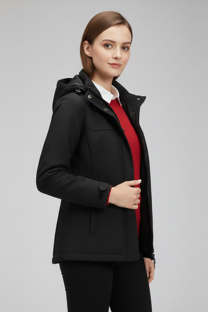 Palmira hooded jacket with zipper - detail view