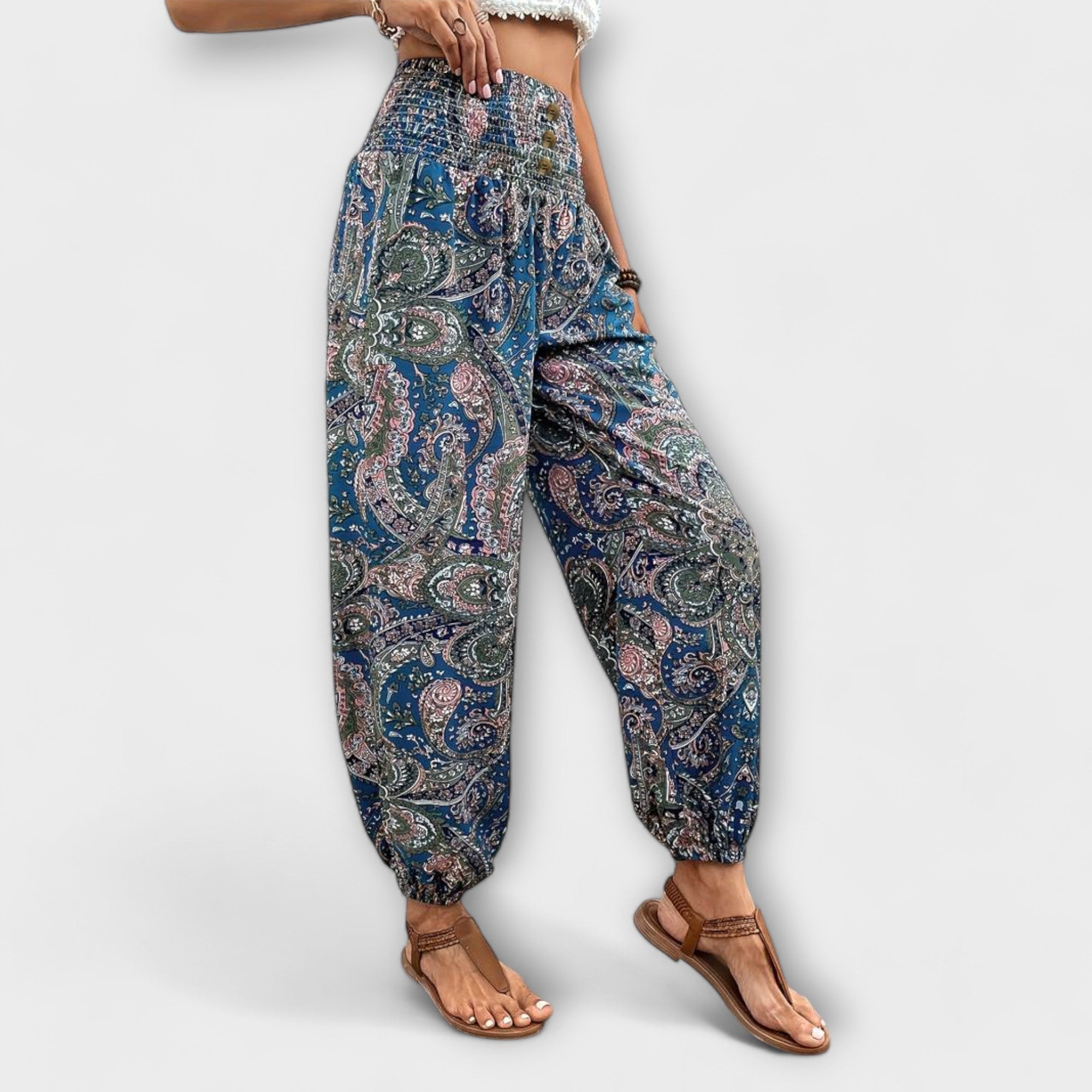 Paloma printed straight leg pants - color Blue