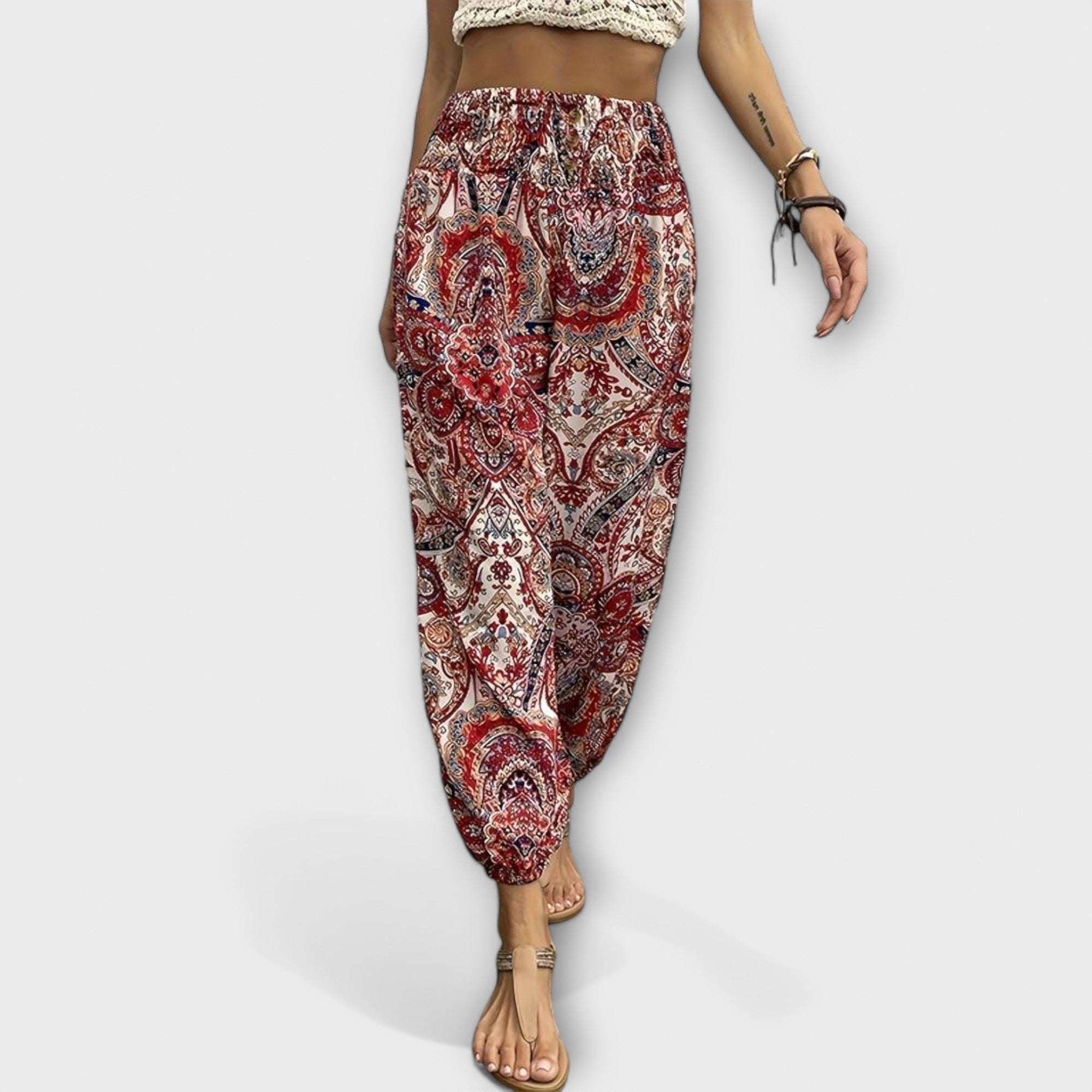 Paloma printed straight leg pants - full look