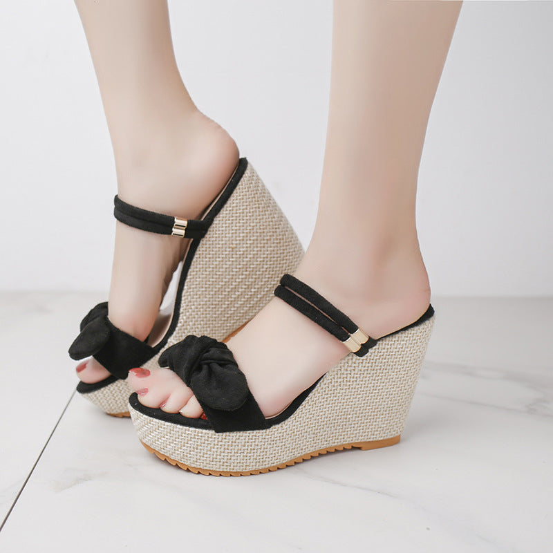 Paloma | Knot Platform Wedge Sandals