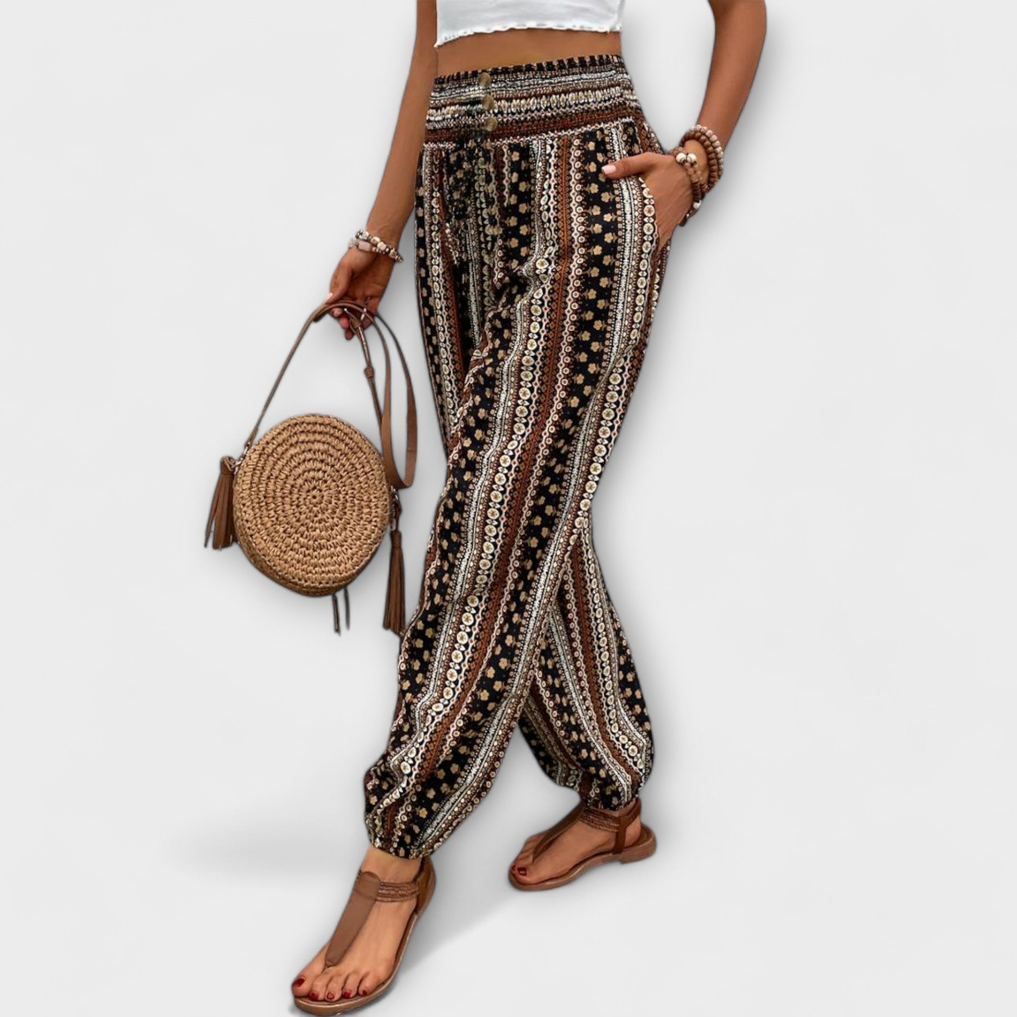 Paloma printed straight leg pants - pattern detail