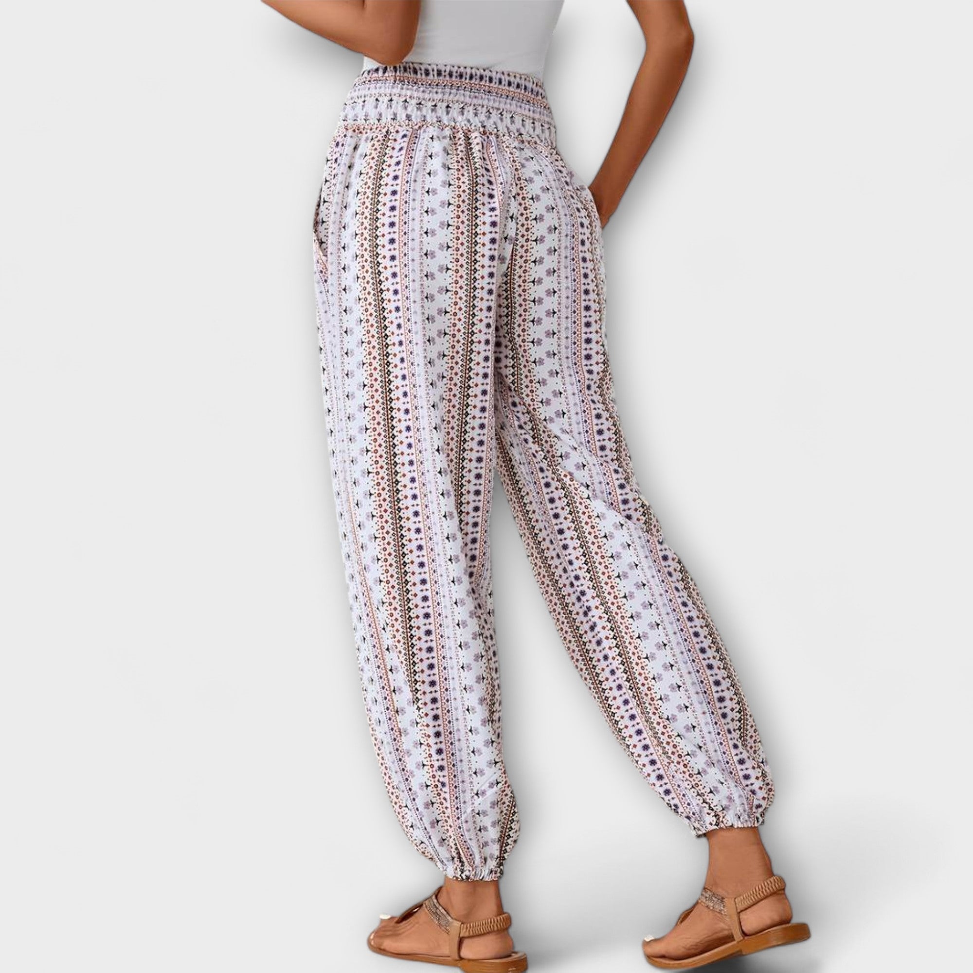 Paloma printed straight leg pants - color Brown