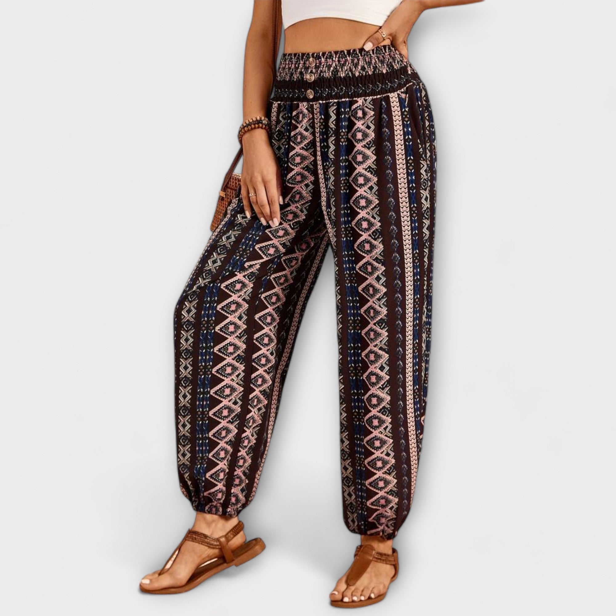 Paloma printed straight leg pants - color Pink