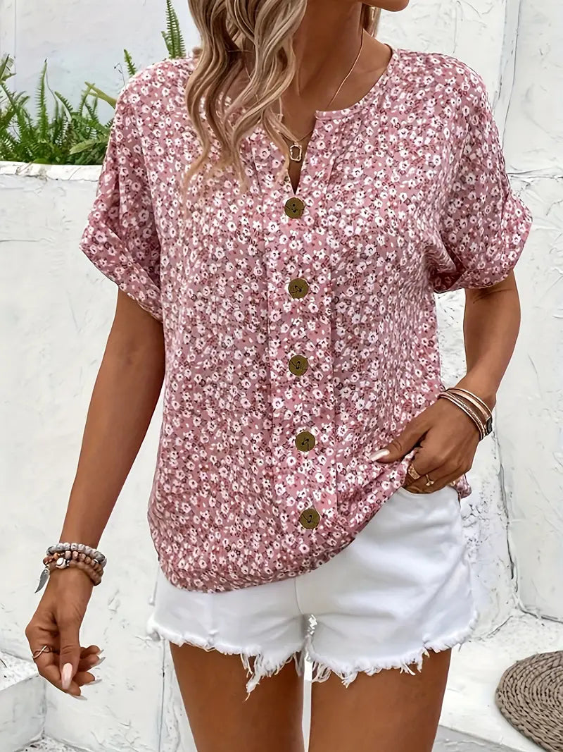 Patricia | Relaxed Floral Button-Up Blouse
