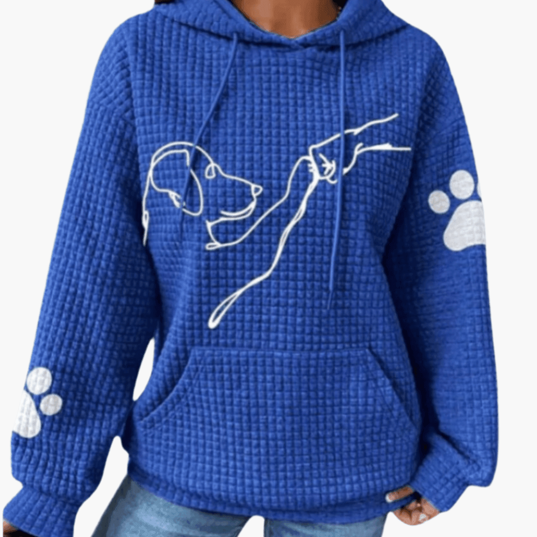 Penelope animal print waffle knit hoodie - front view