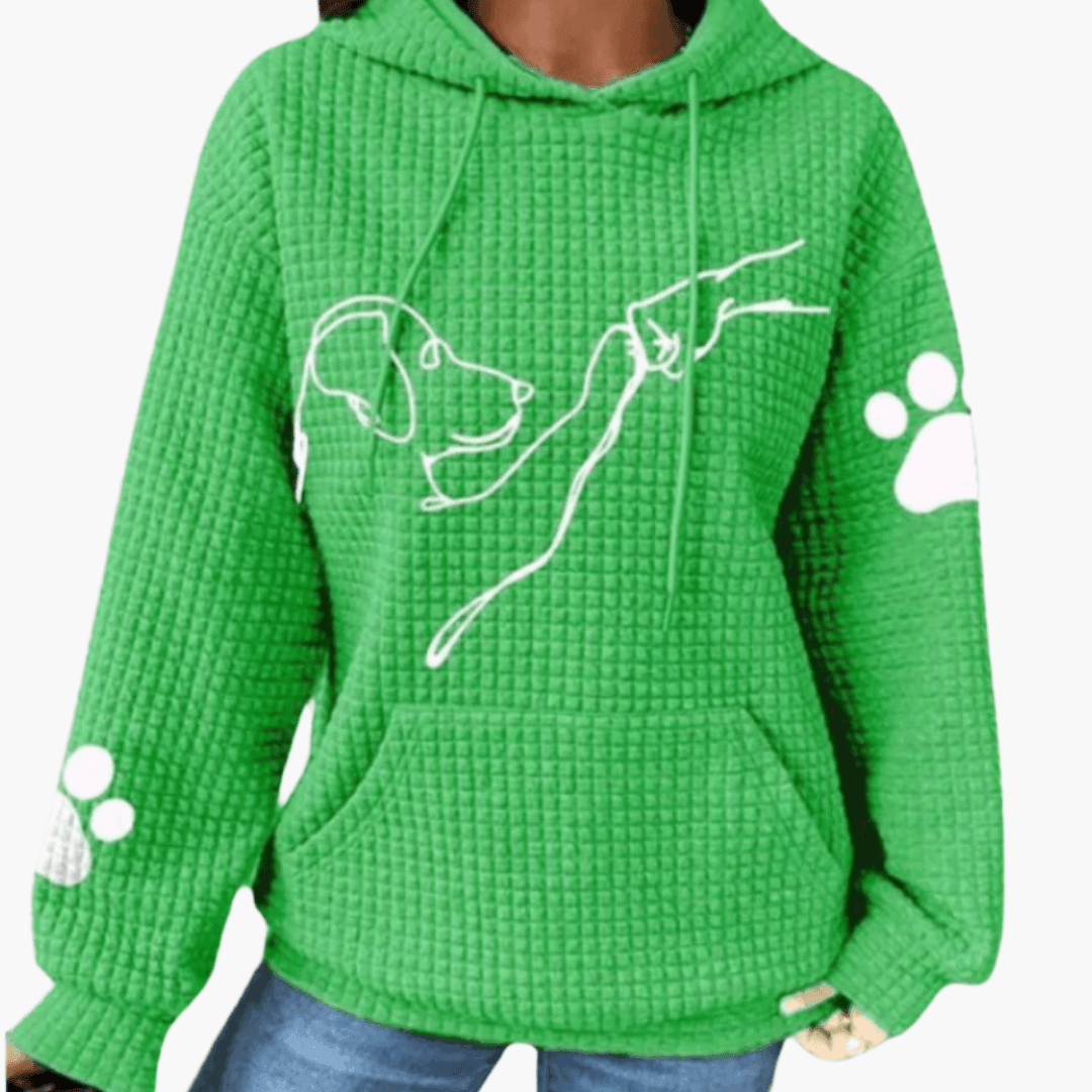 Penelope animal print waffle knit hoodie - side view
