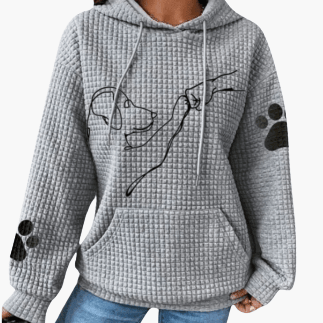Penelope animal print waffle knit hoodie - back view