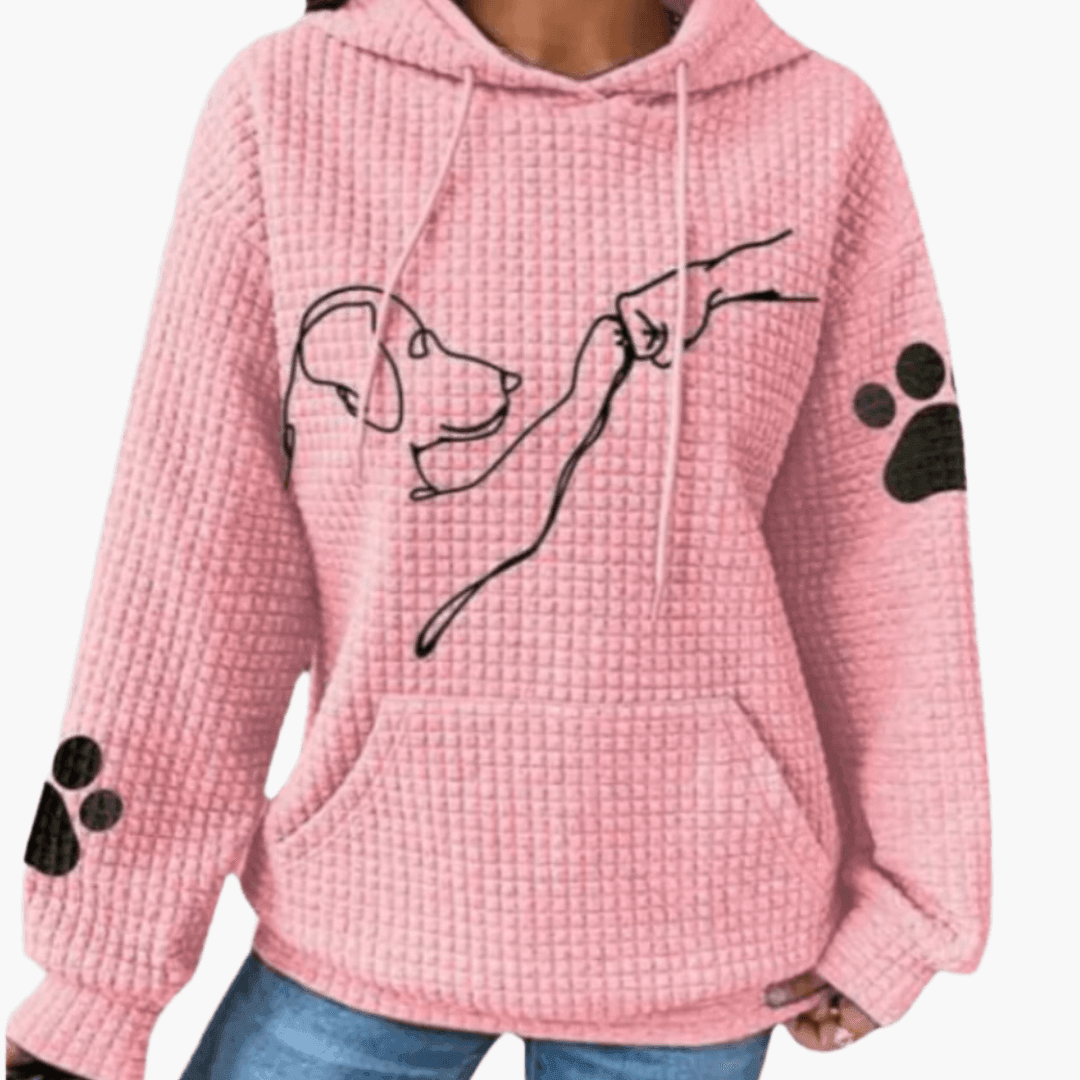 Penelope animal print waffle knit hoodie - print detail