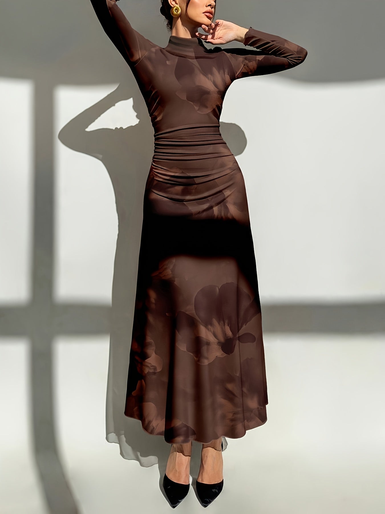 Persephone fall floral maxi dress - front view