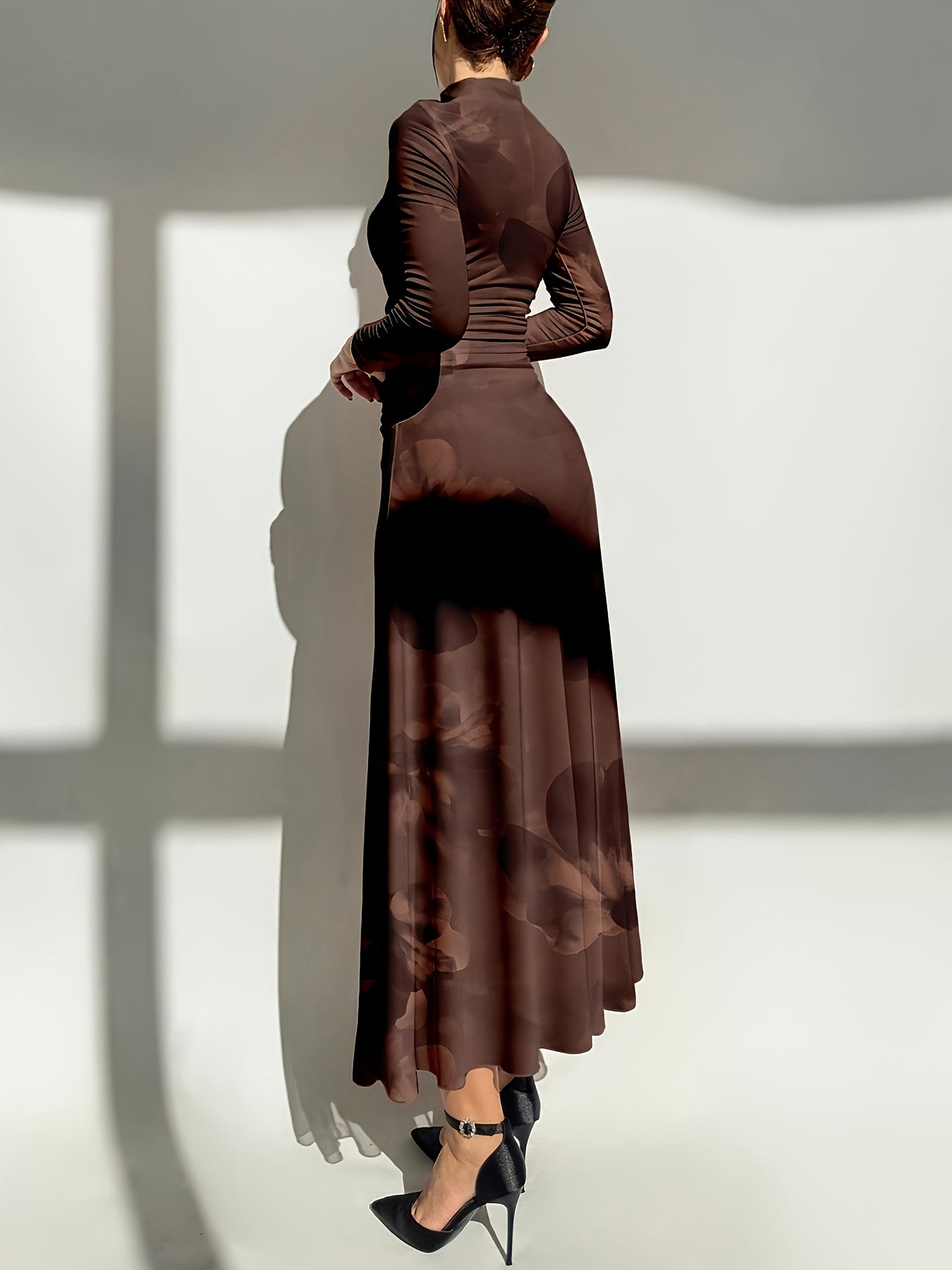 Persephone fall floral maxi dress - back view