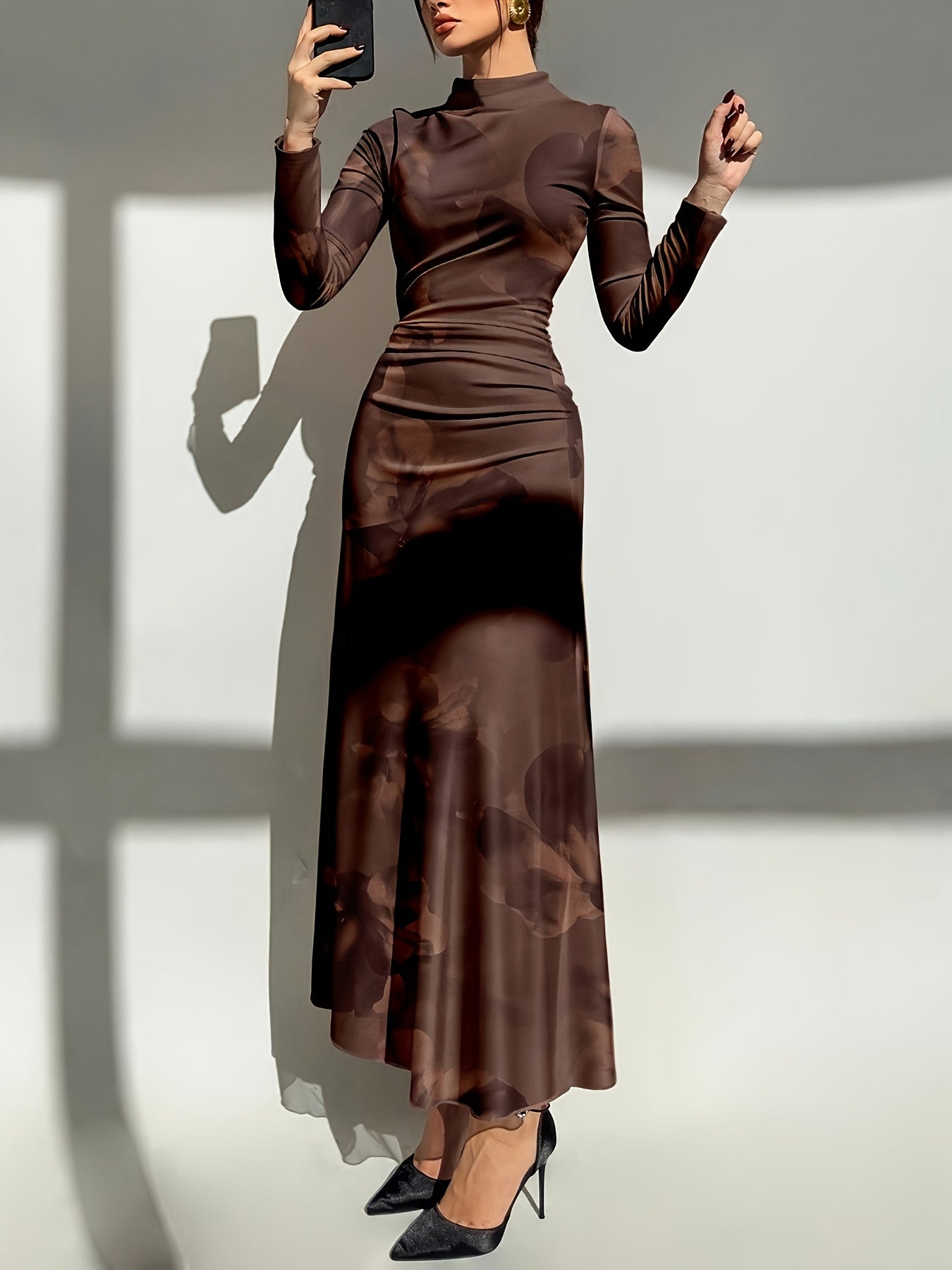 Persephone fall floral maxi dress - print detail