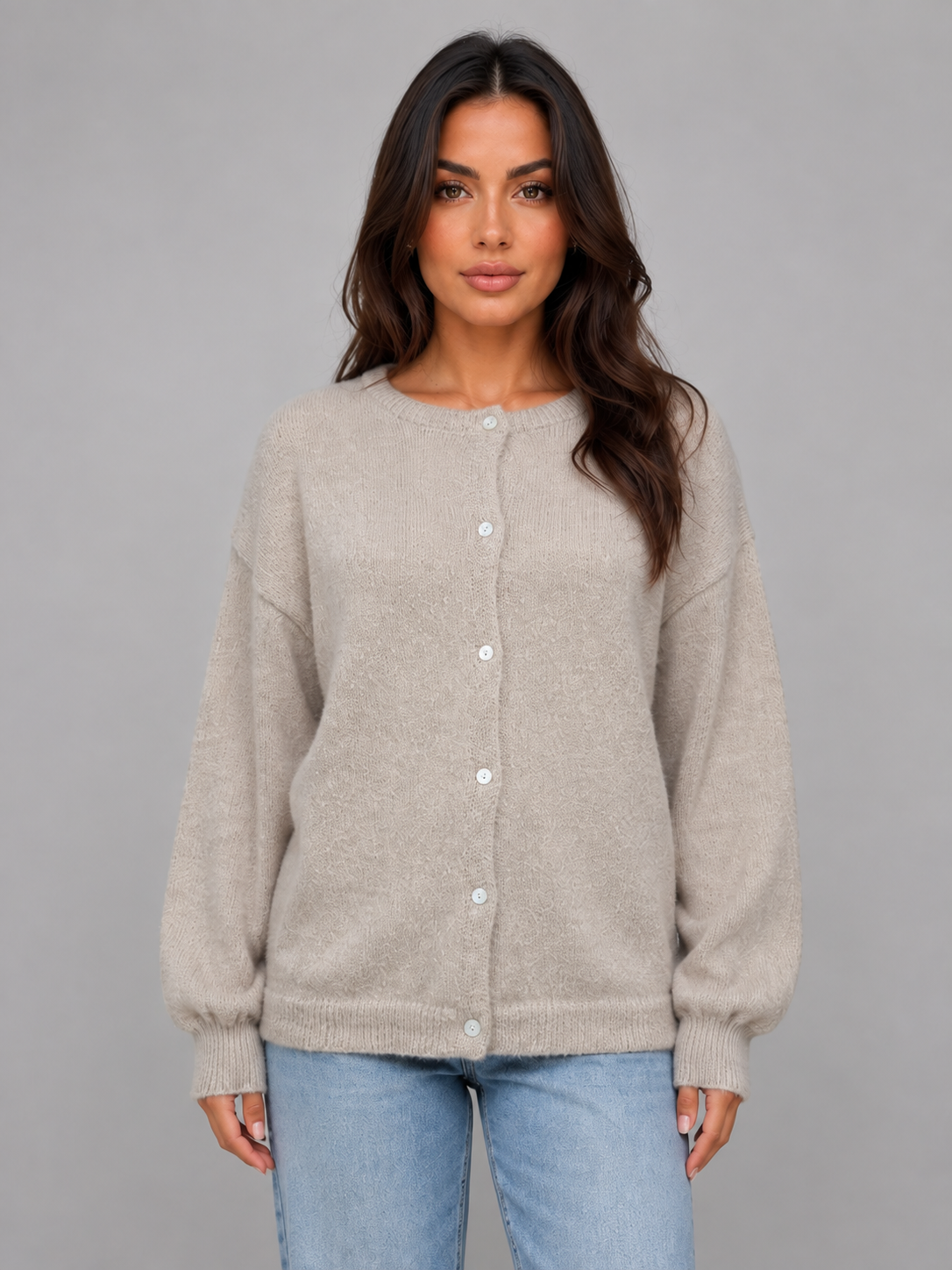 Petra soft knit cardigan - front view