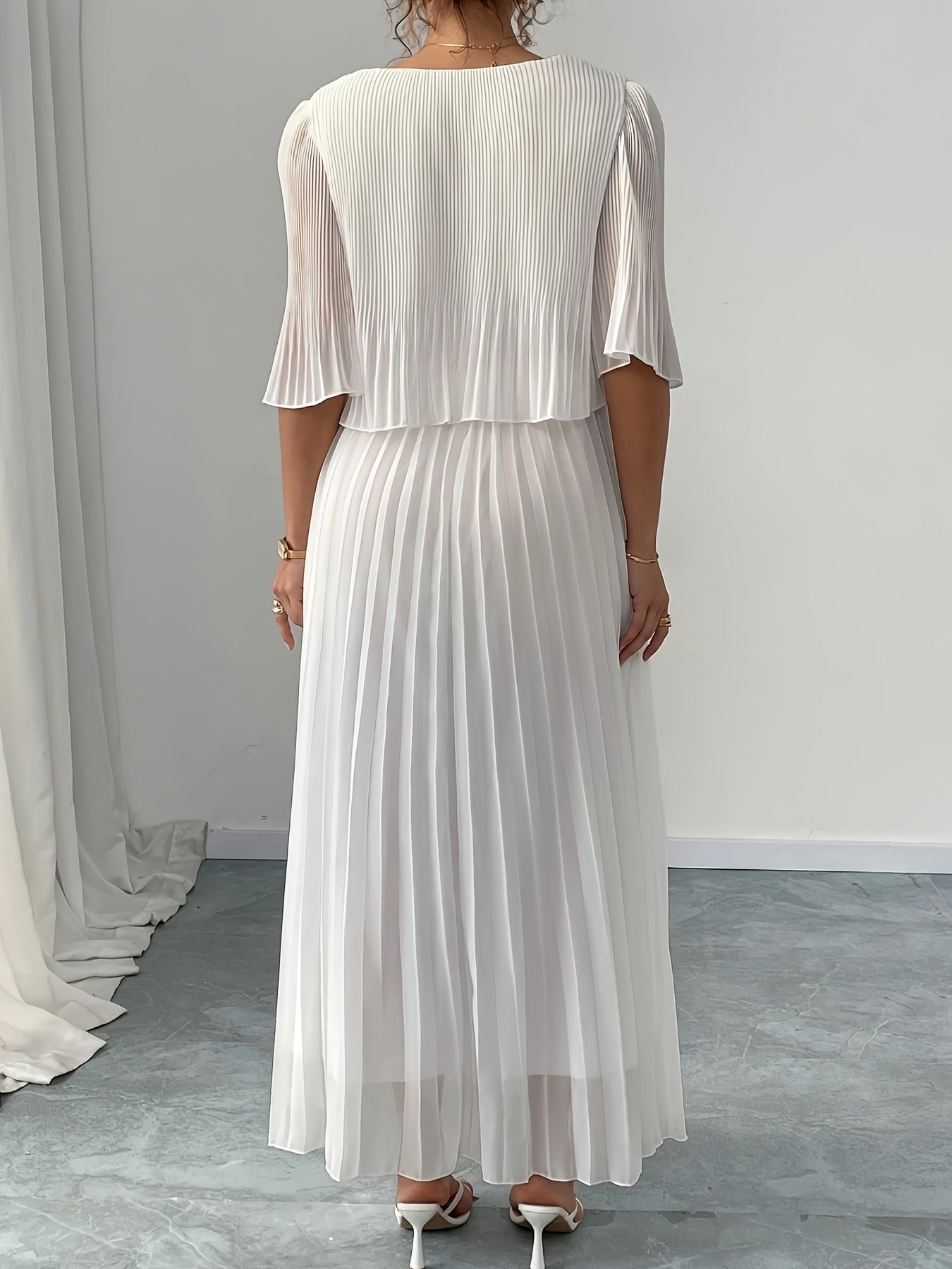 Philippa chiffon a-line maxi dress - back view