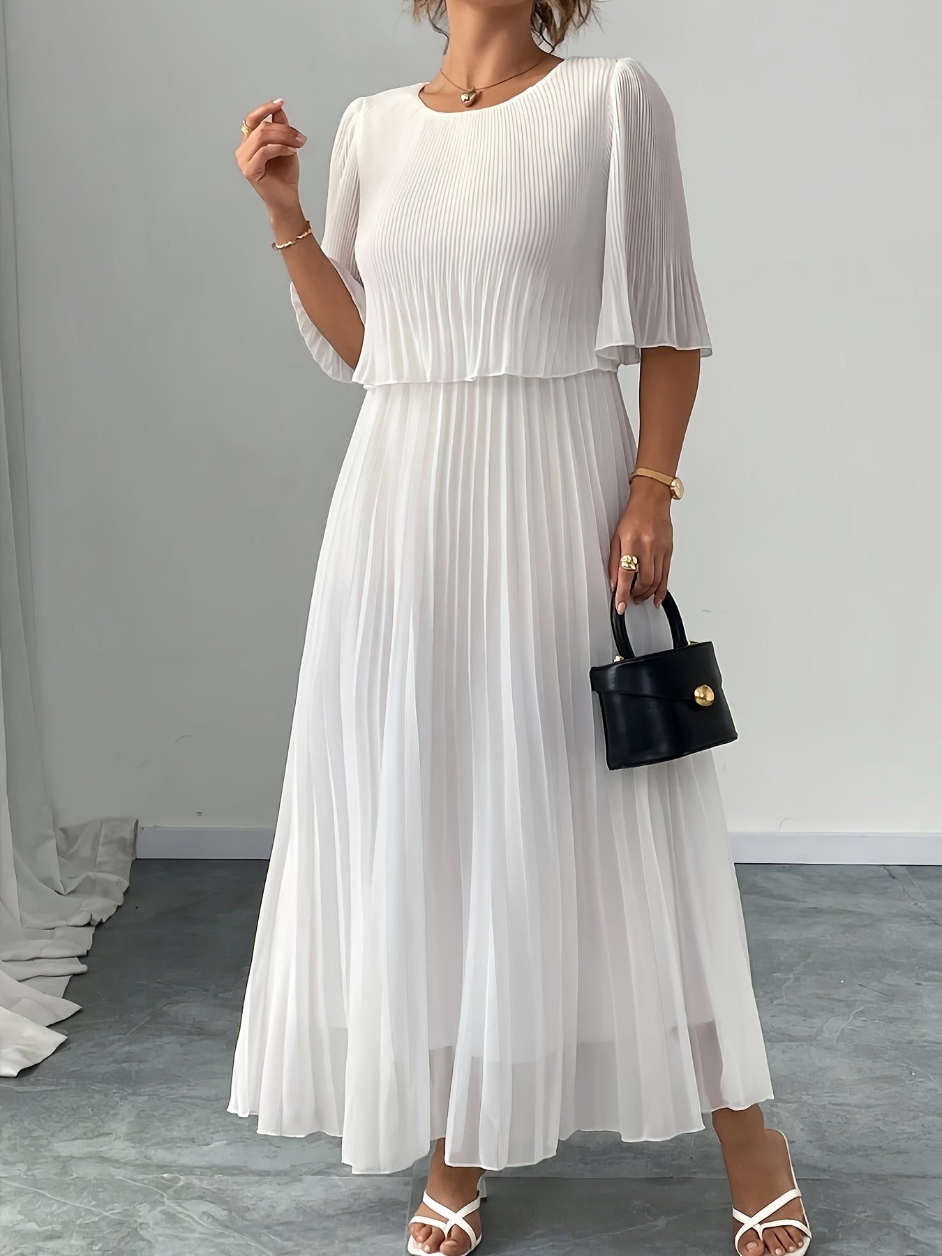 Philippa chiffon a-line maxi dress - styled outfit