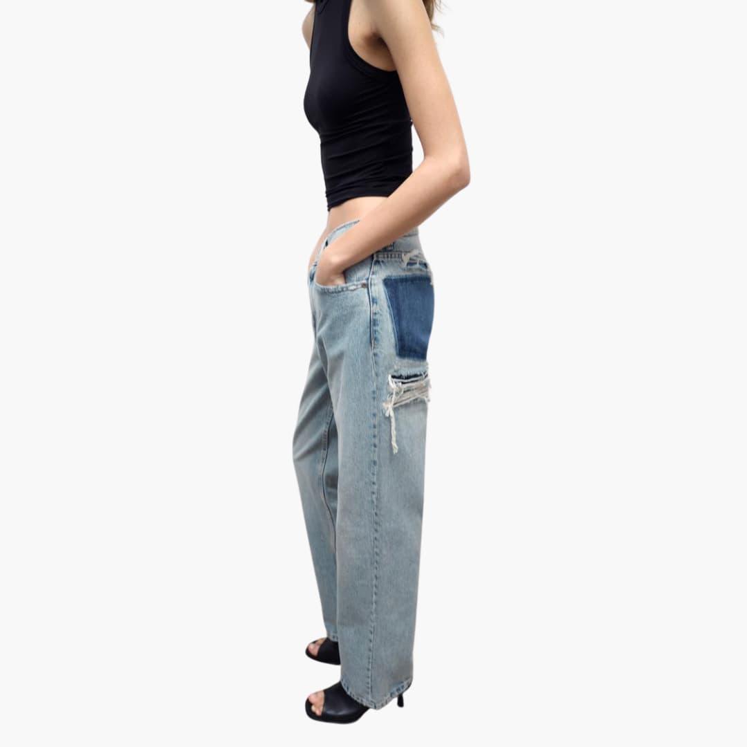 Piper relaxed fit distressed jeans - side view