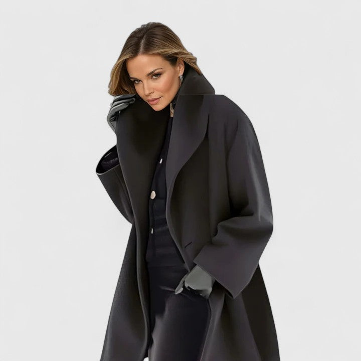Pippa relaxed everyday coat, black