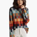 Poppy patchwork turtleneck jumper - front view