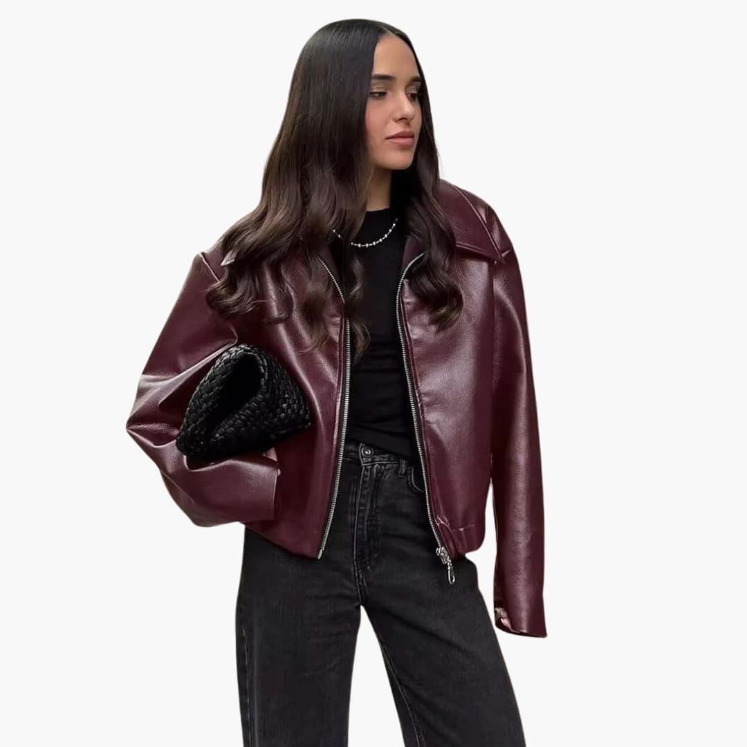 Priscilla textured bomber jacket - collar detail