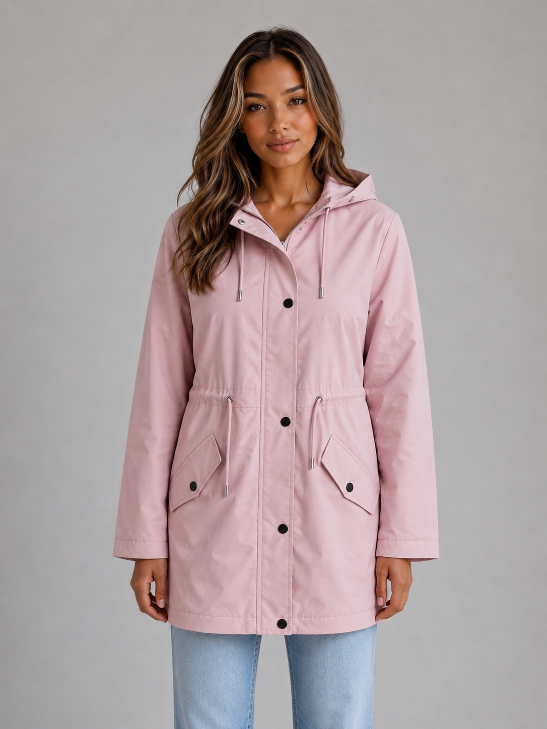 Priya hooded waterproof parka jacket - front view