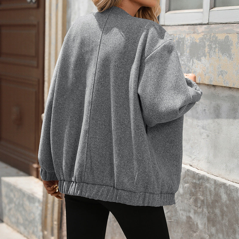 Quenby oversized snap-front bomber jacket, view 4
