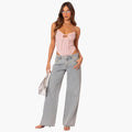 Quinn wide leg light wash jeans - front view