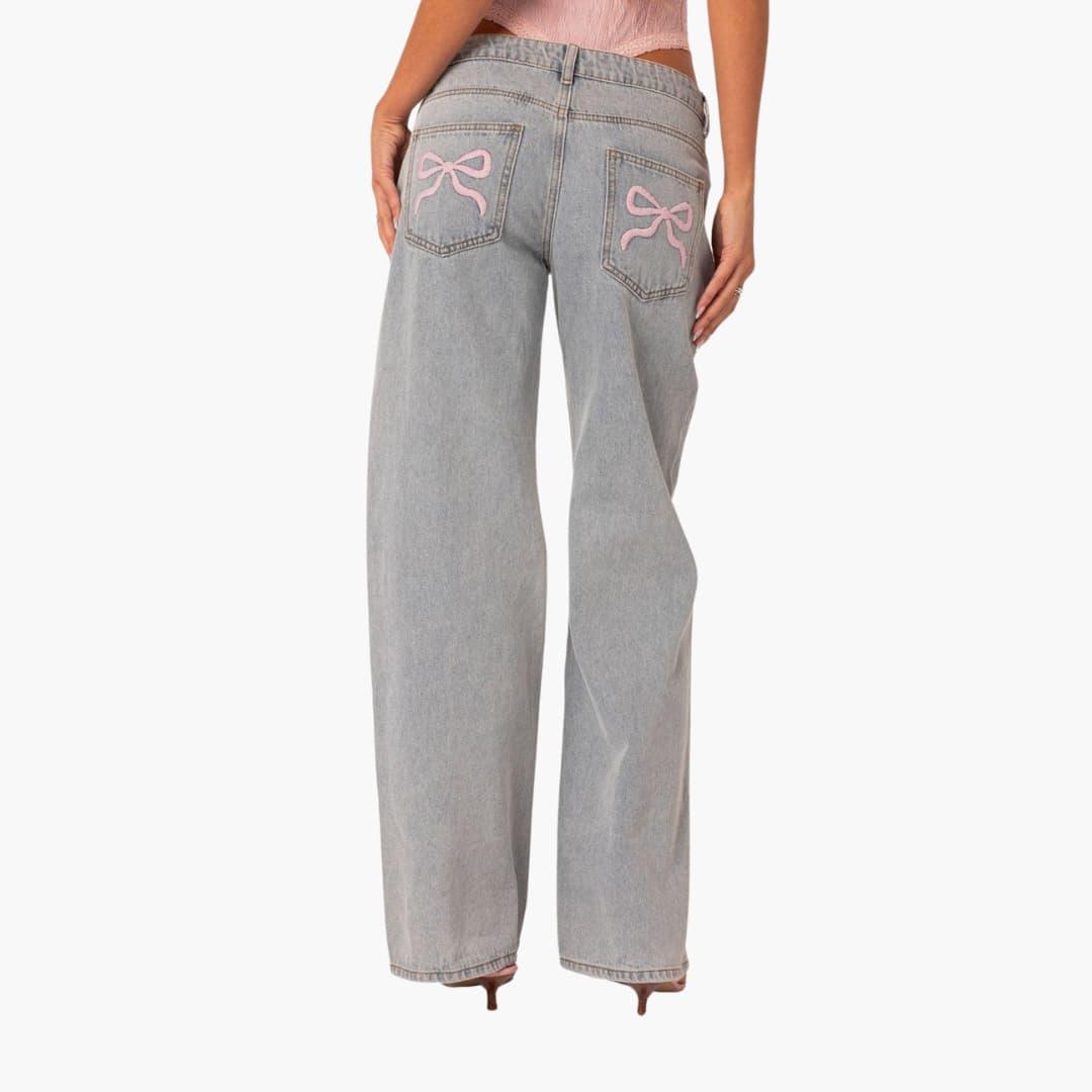 Quinn wide leg light wash jeans - styled outfit